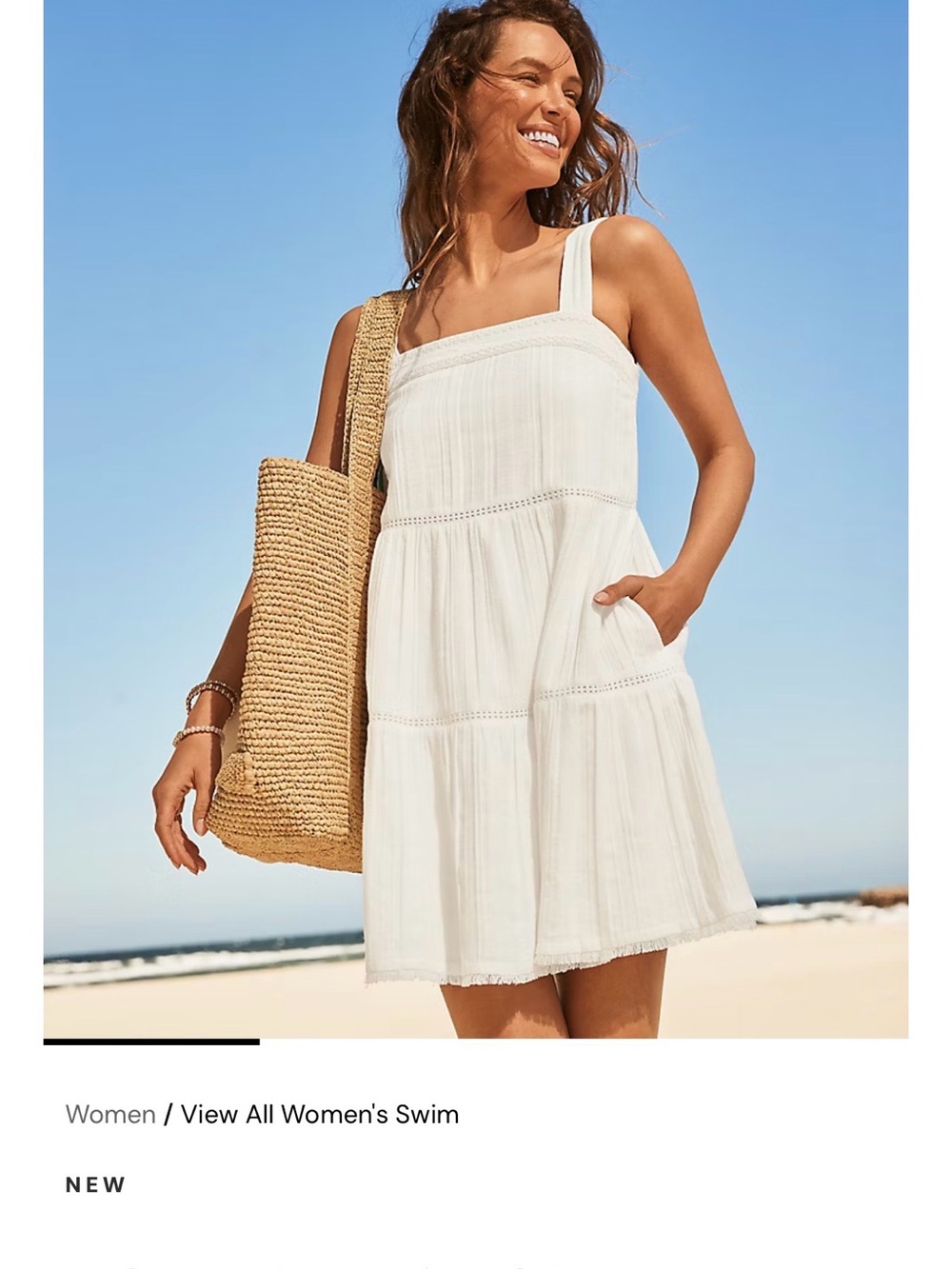New - Tommy Bahama Mykonos Gauze Tiered Coverup Dress, M